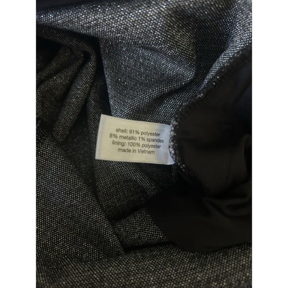 Lane Bryant Lena Shimmer Lurex Wide Leg Jumpsuit Black Silver Size 20 Pockets - Picture 8 of 11